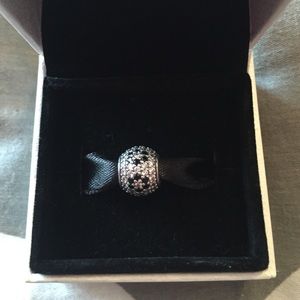 Pandora black and white cz charm