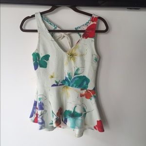 Anthropologie peplum floral top