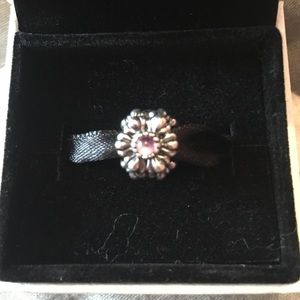 Pandora purple cz flower charm