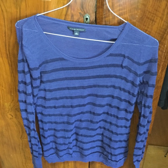 Banana republic sheer long sleeve striped top