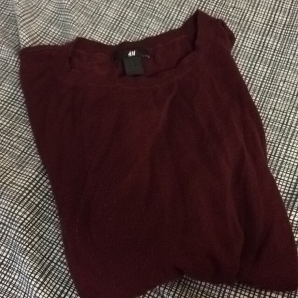 h&m maroon long sleeve top