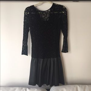 Zara lace leather cocktail dress