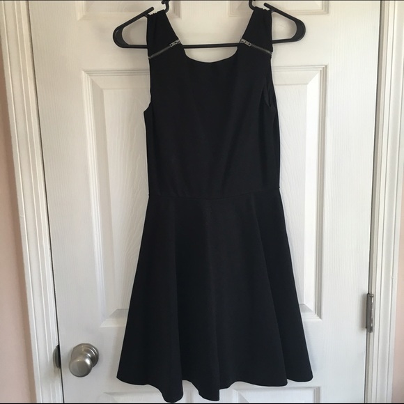 Black Aqua Dress with Zippers