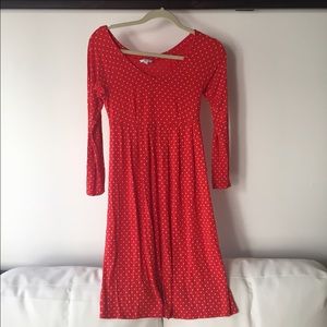 Agnes b pokadot empire line jersey dress