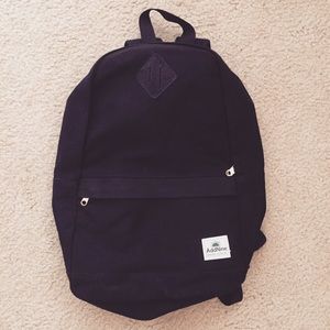 Black canvas backpack