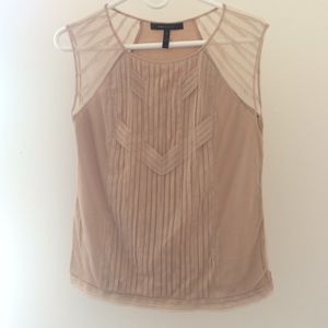 BCBGMAXAZRIA Nude Sleeveless Top