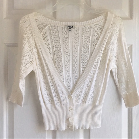 Never Worn Cream Colored 3/4 Sleeve Lace Sweater