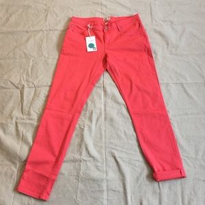 Coral ROXY crop jeans