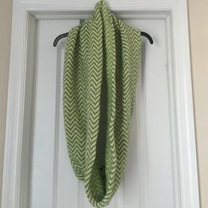 Neon green and gray infinity scarf