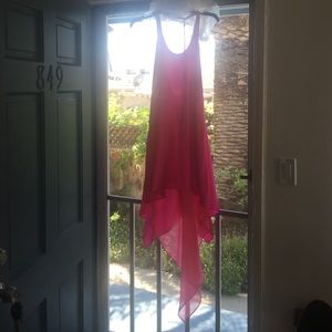 This is low back, high-low dress