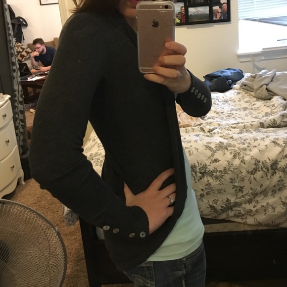 Charcoal grey open cardigan
