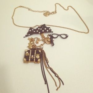 Betsey Johnson Miami chic necklace suitcase hat