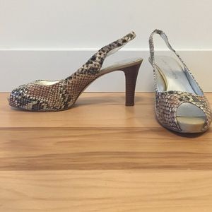 Snakeskin Slingback Heels