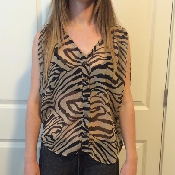 Sheer zebra shirt