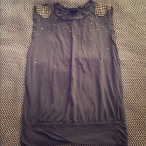 Studded grey muscle tee