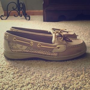 Sparkly gold Sperry Top-Siders