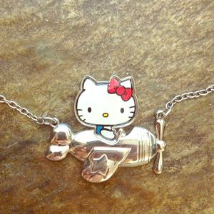 Hello kitty airplane necklace