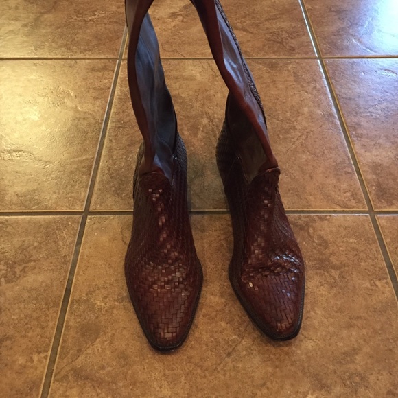 Cute woven leather boots