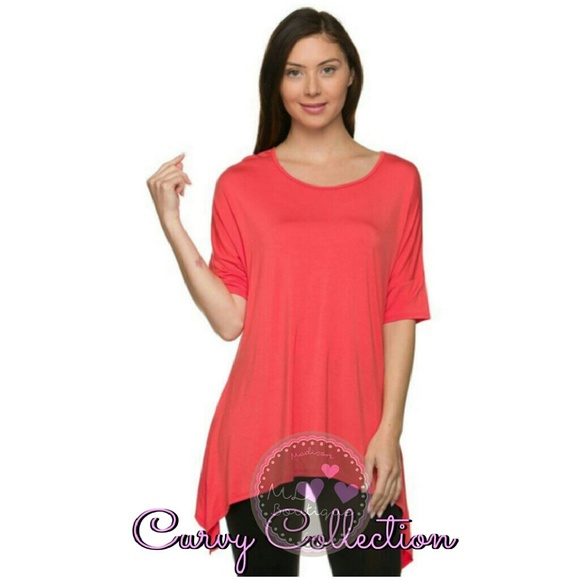 Coral Sharkbite Hem Piko Top