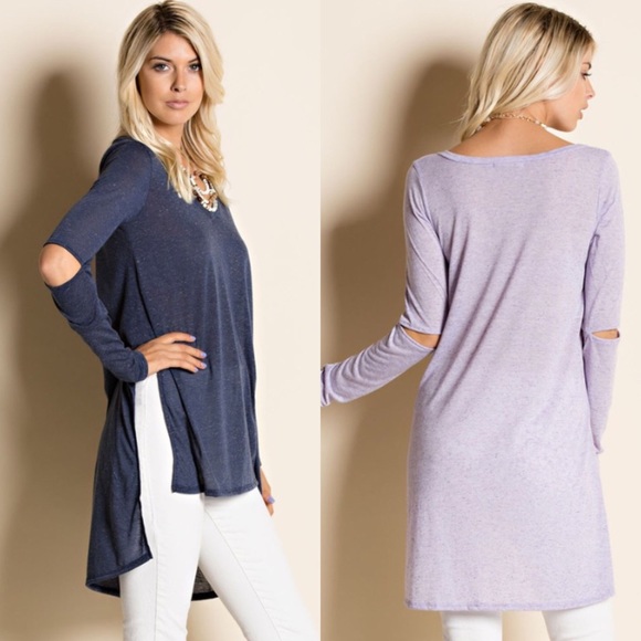 📣LAST CALL Cut-Out Long Sleeve Top - Pink - Picture 2 of 3