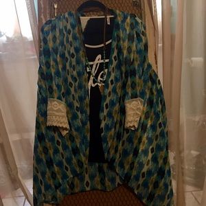 Boho gypsy kimono Lace detail Small fits medium