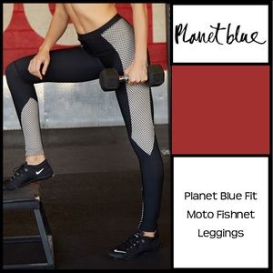 Blue life fit fishnet moto legging. Size Xs