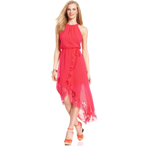 Jessica Simpson Laser-Cut Dress in Paradise Pink