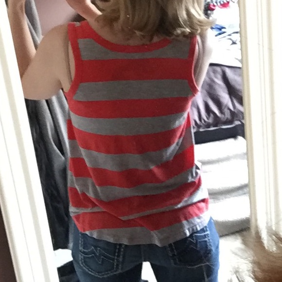 💢Donated💢 Grey and orange striped tank - Picture 2 of 2