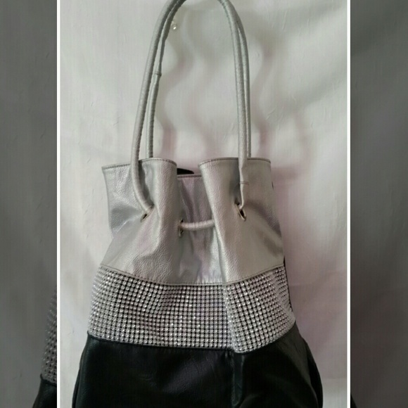 MARKED DOWN*Leather Silver&Black Purse