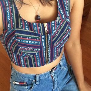 Boho indie crop top