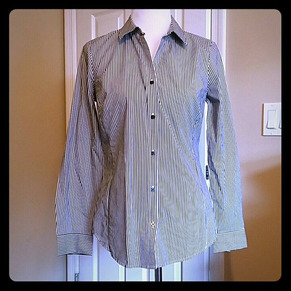 Worthington Gray & White Pinstripe Shirt