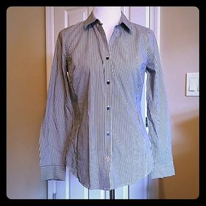 Worthington Gray & White Pinstripe Shirt