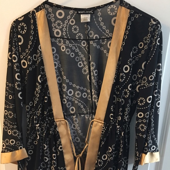 Sexy silky kimono