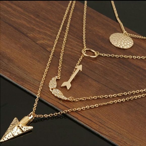 Multi Layer Gold Necklace - Picture 2 of 3