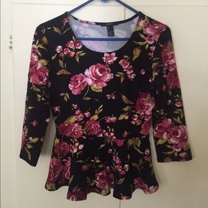 Forever 21 Floral peplum top