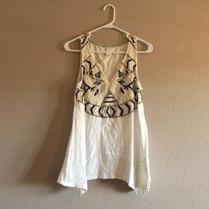 Anthro tank top with bead embellishments