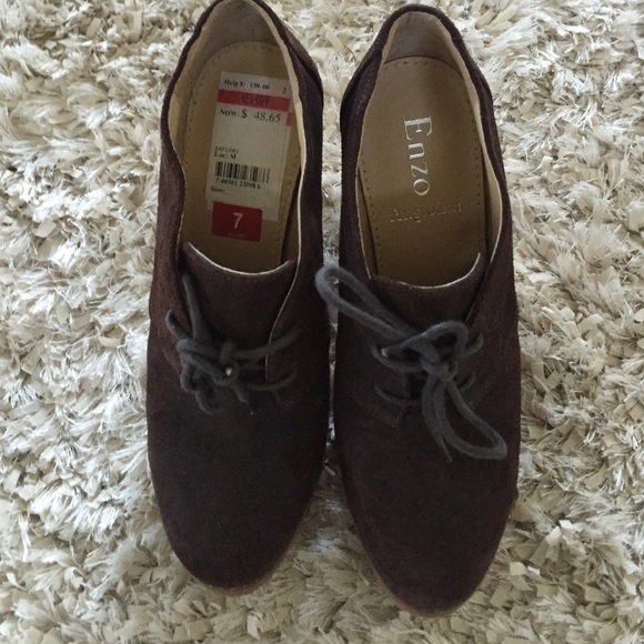 Gorgeous Enzo Suede Brown Leather boots Gorgeous! - Picture 1 of 4