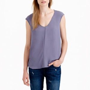 {J. Crew} cap sleeve shirttail blouse