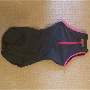 Gray & pink leotard & matching shorts