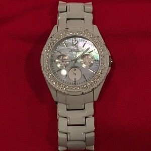 Guess white ceramic watch.