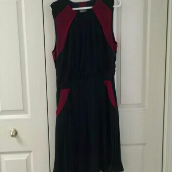 *SOLD*  Navy blue & burgundy dress - medium