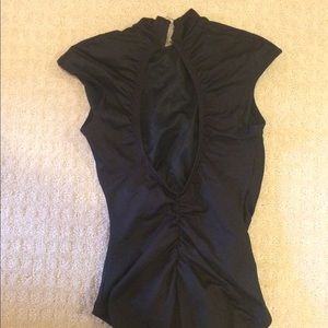 Black ruffle leotard
