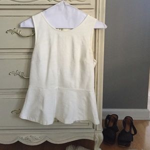 {J. Crew} white peplum top