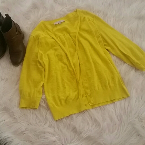 Yellow cardigan