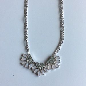 NWT faux stone fan pendant statement necklace