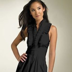 BCBGMaxAzria Black Ruffle Halter Dress