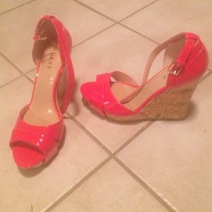 Guess coral sandal wedges