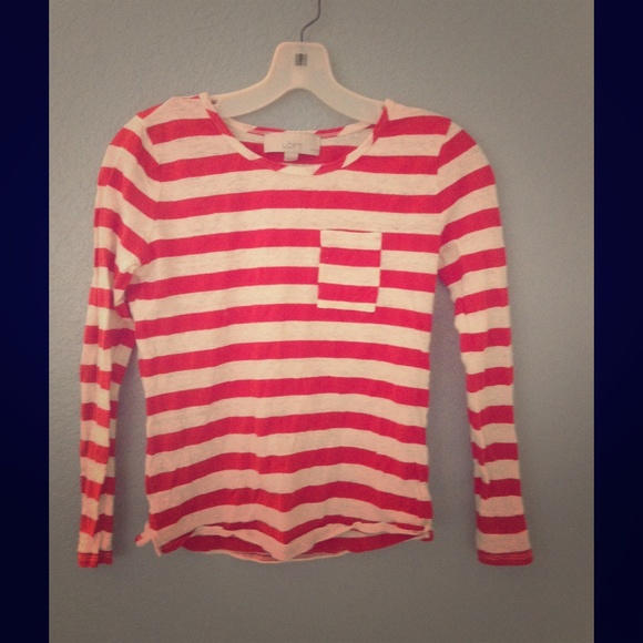 Red and white striped top from Anne Taylor Loft - Picture 1 of 3