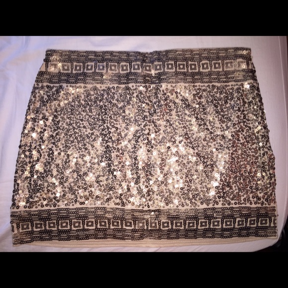 Express Gold Mini Skirt