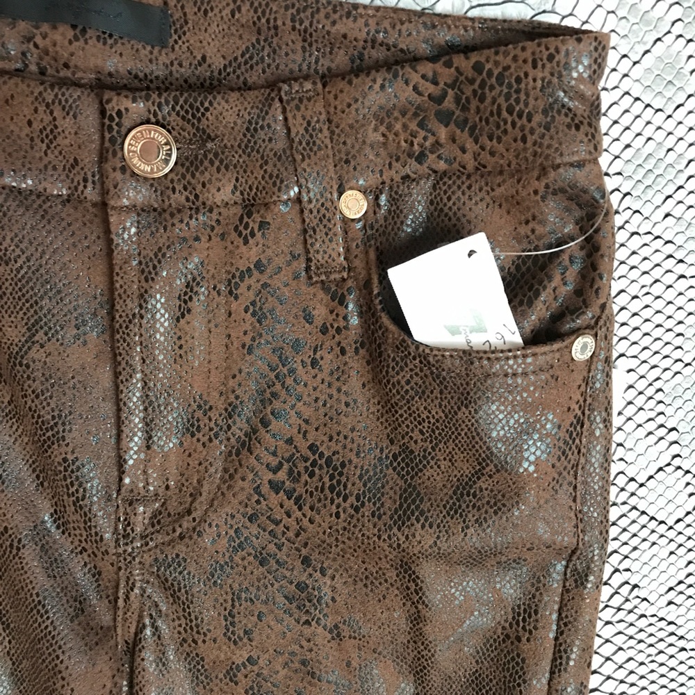 7 for all mankind brown leather pants
